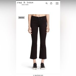 Rag & Bone Crop Flare Black Jeans